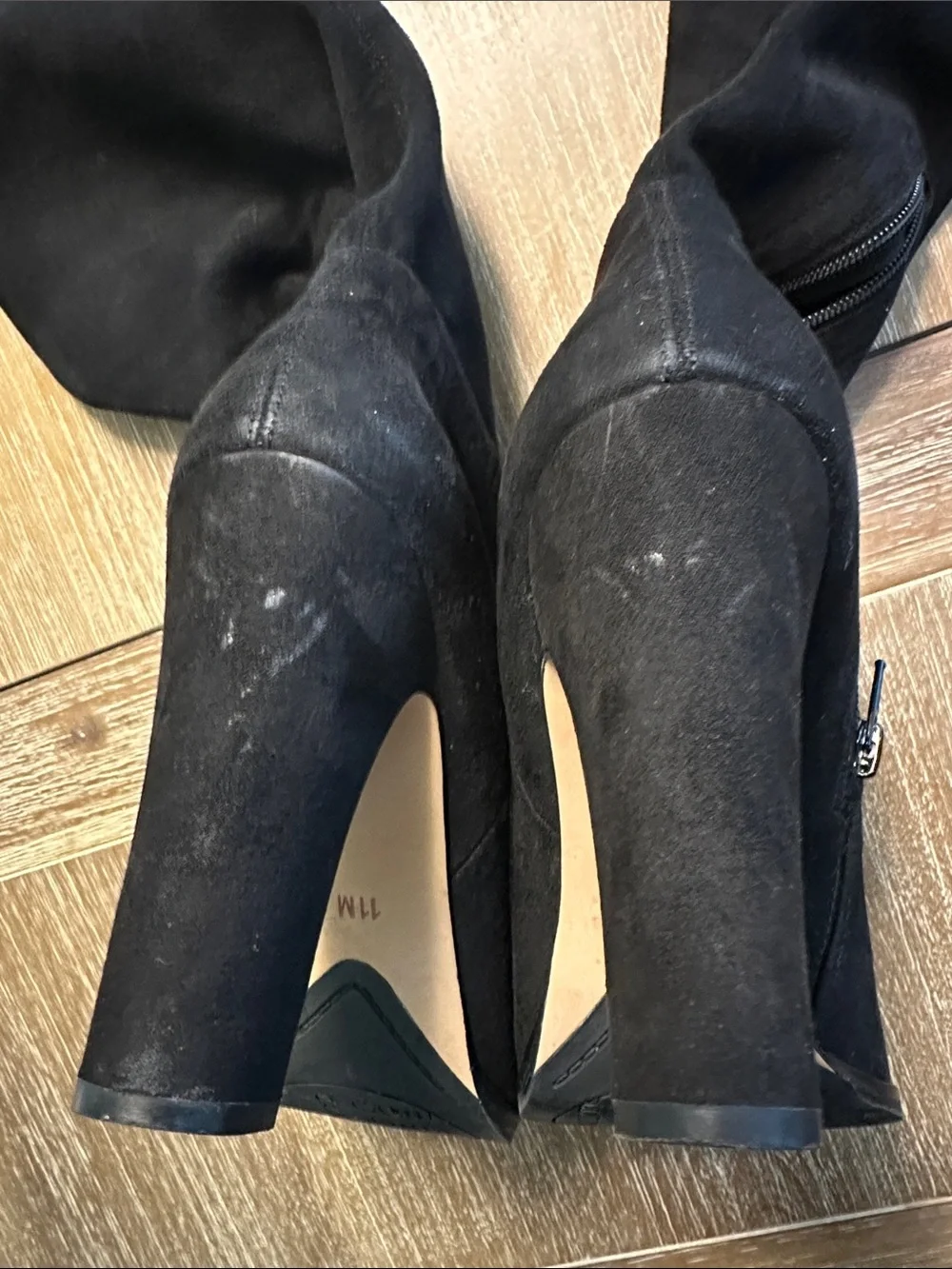 Vince Camuto Cheera Black Stretch Microsuede Over the Knee High Heel Boots 11